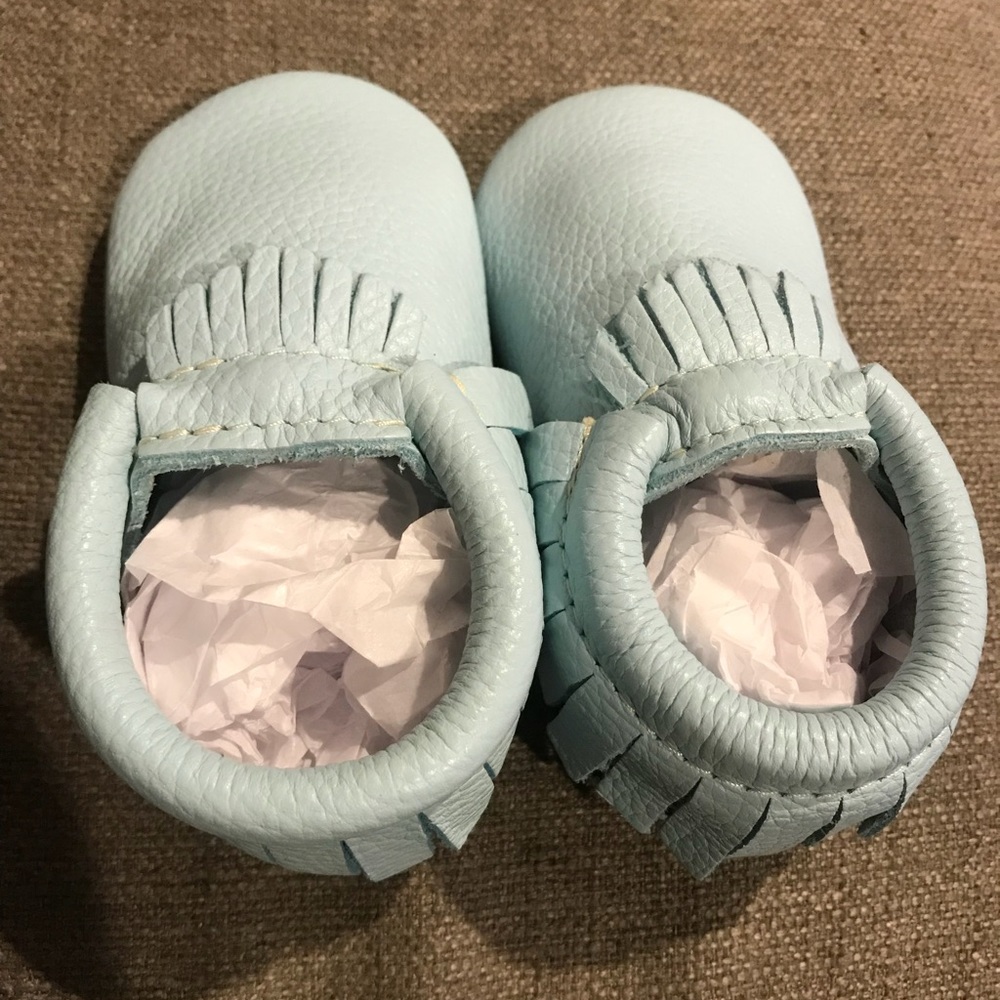 Freshly picked new size 5 blue licorice moccasins